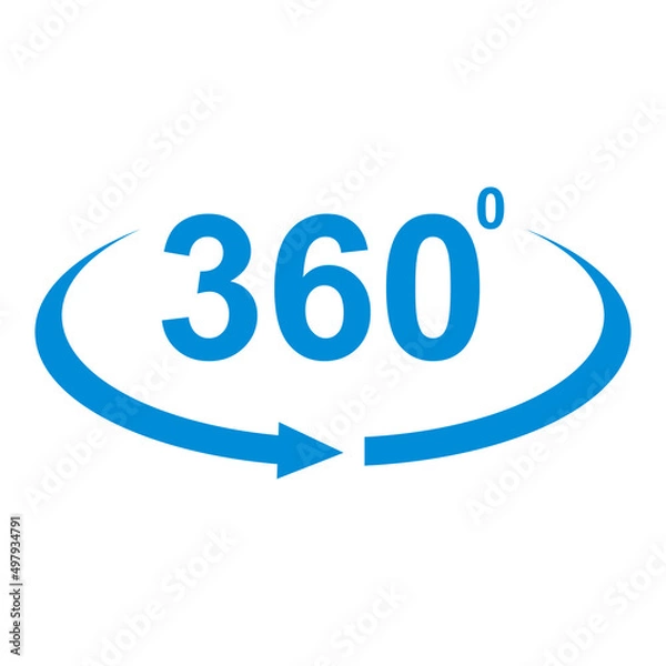 Fototapeta 360 degree view vector icon on white background