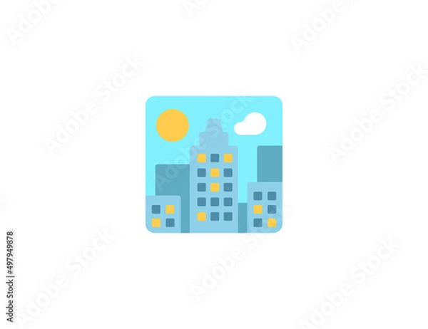 Obraz Cityscape vector flat emoticon. Isolated Cityscape illustration. Cityscape icon