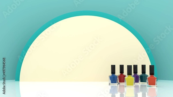 Fototapeta カラフルなマニキュア　ポスター　フライヤー　3DCG　コスメティックス