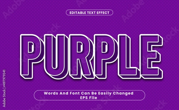 Fototapeta Purple, Editable Text Effect, Word and Font Can Be Change