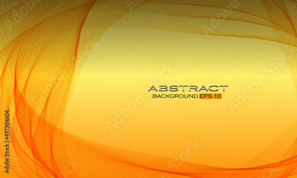 Fototapeta Abstract orange wave circle geometric background