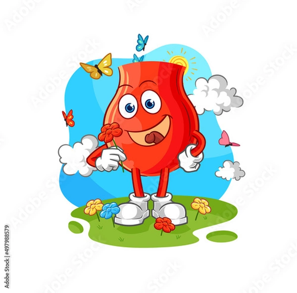 Fototapeta uvula pick flowers in spring. character vector