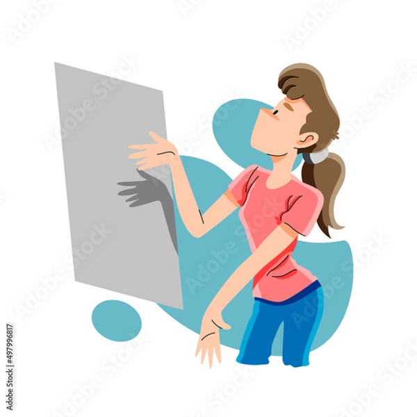 Obraz young woman making presentation concept