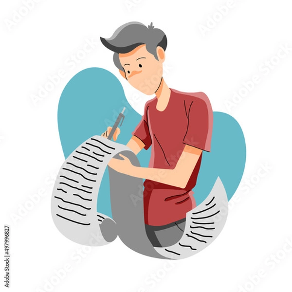 Obraz young man making to do list concept