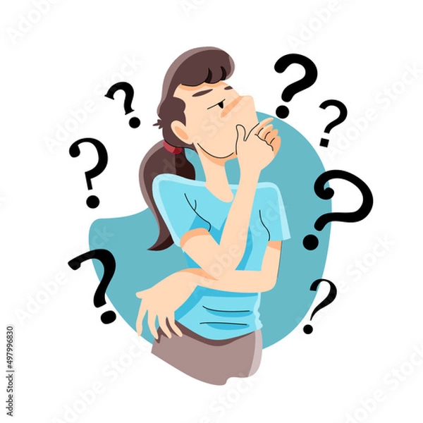 Obraz young woman thinking for solution