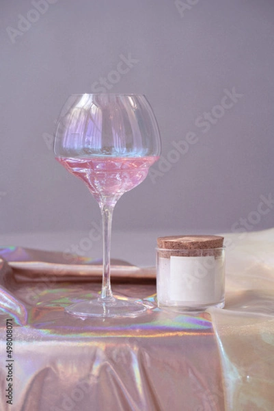 Fototapeta Candle Jars with white label