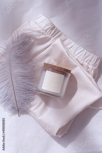 Obraz Candle Jars with white label