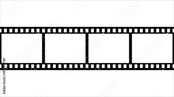 Obraz Film strip. Old retro negative film frame. Vector illustration isolated on white