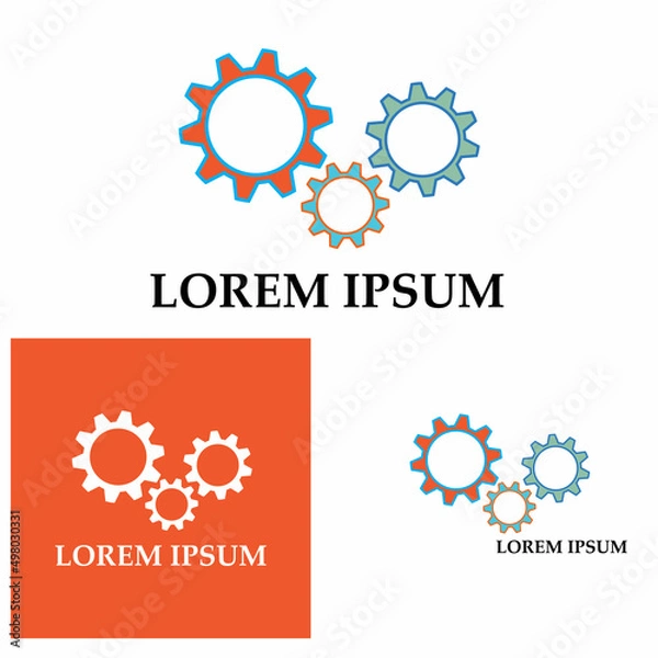Fototapeta Gear logo icon design vector background template