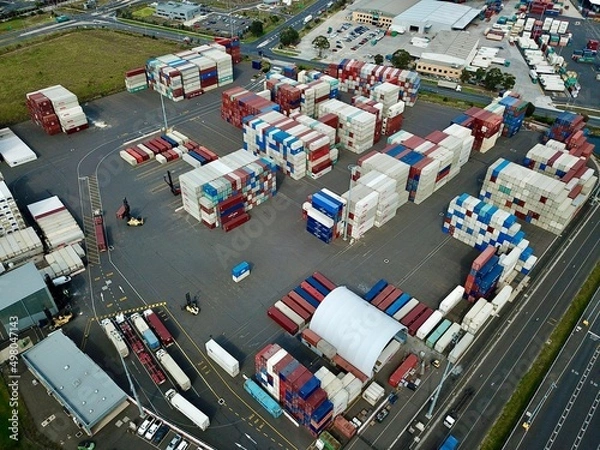 Obraz containers in a storage yard