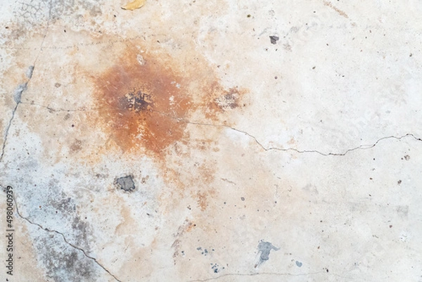 Obraz The cement scene has rust stains.