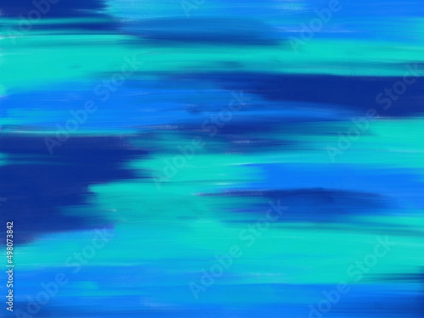 Fototapeta インクで描いたような青系の抽象背景