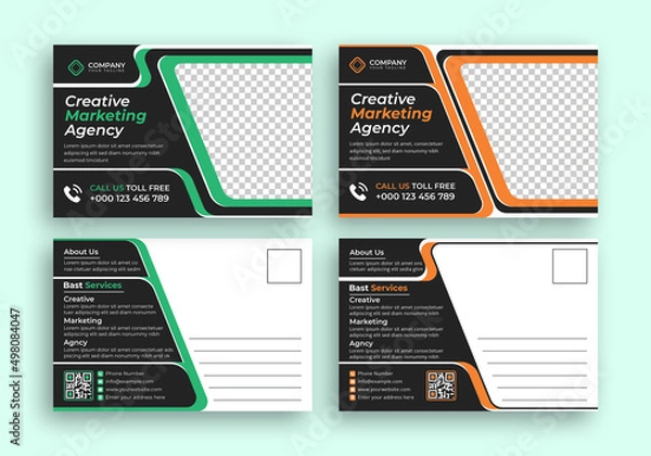 Fototapeta Marketing postcard design, business postcard design