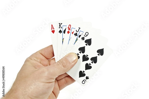 Fototapeta Poker player holding high card