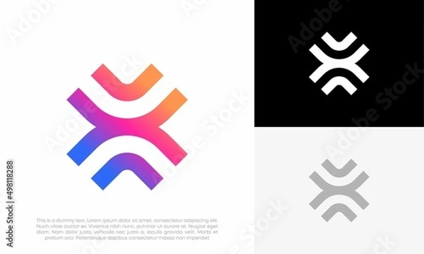 Fototapeta letter X initial logo design vector