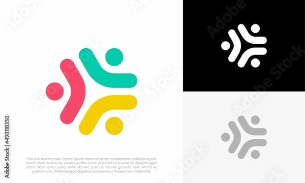 Obraz abstract people and human family logo design vector