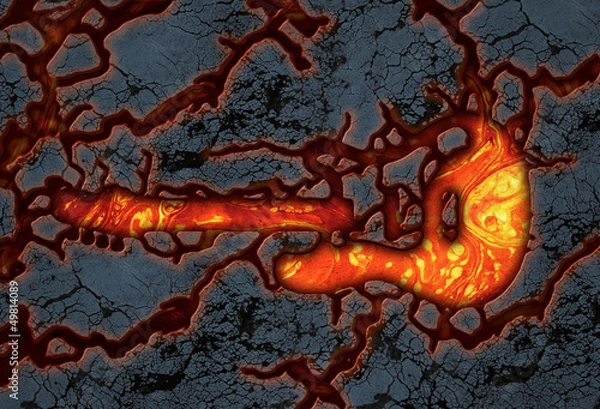 Fototapeta guitar lava stone