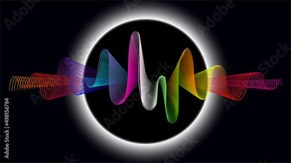Obraz Abstract waves colorfull moon background 