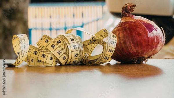 Obraz apple and measuring tape