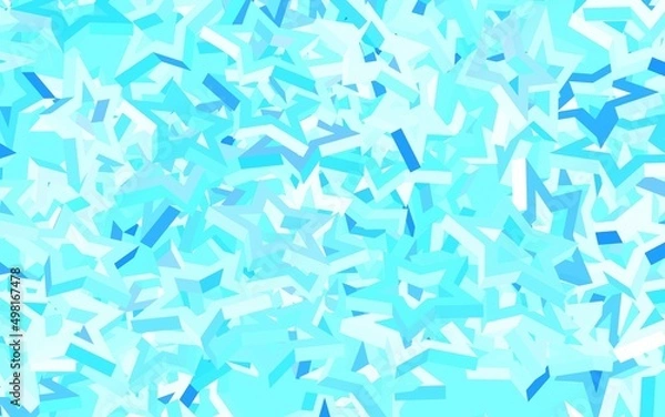 Fototapeta Light BLUE vector pattern with christmas stars.