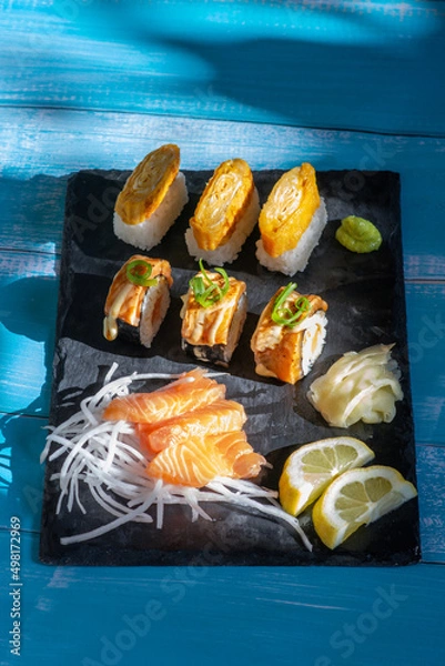 Obraz Assorted Sushi and Sashimi Platter 