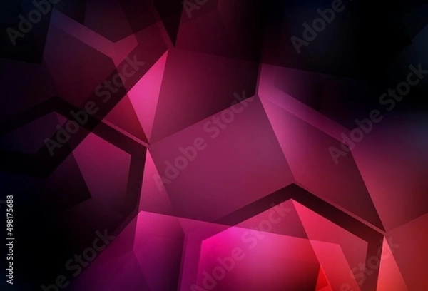 Obraz Dark Pink vector background with triangles, rectangles.