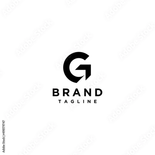 Fototapeta Letter G with Arrow Logo Design. Simple letter G logo design with an arrow on the side pointing up.