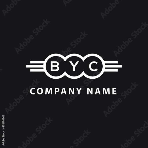 Fototapeta BYC letter logo design on black background. BYC  creative initials letter logo concept. BYC letter design.