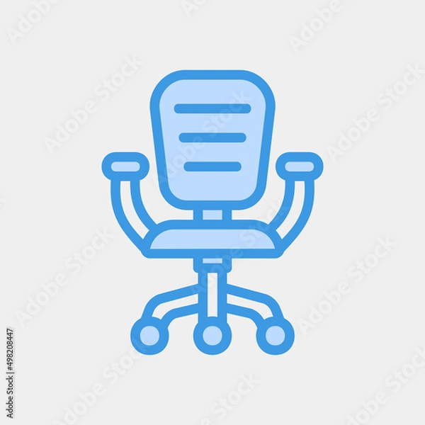 Fototapeta Office chair icon in blue style, use for website mobile app presentation