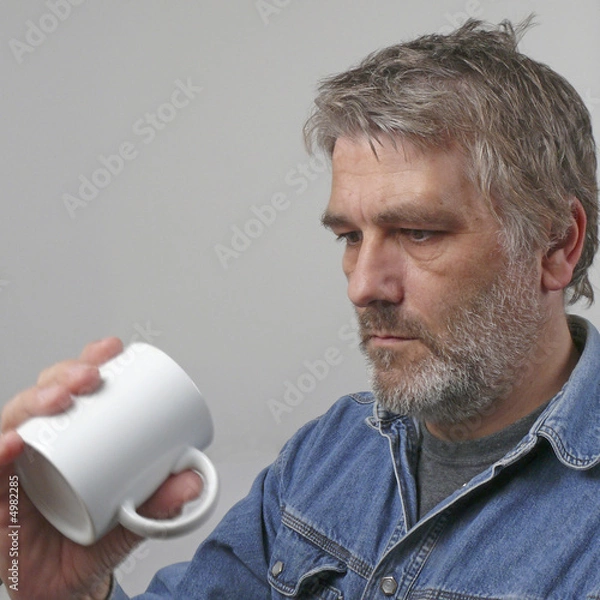 Obraz Mann mit Tasse - man with cup