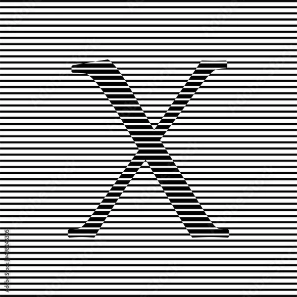 Obraz Abstract shape with black lines. Op art. Trendy design element for logo, tattoo, web pages, prints, posters, template, pattern and abstract background.Inside speed lines in arrow form. Geometric art. 
