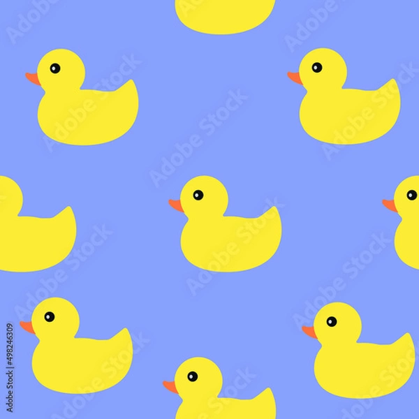 Fototapeta Seamless vector pattern with ducks