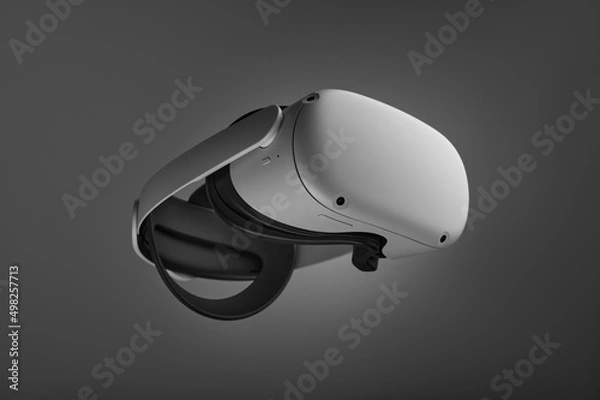 Fototapeta VR virtual reality glasses isolated on gray background.