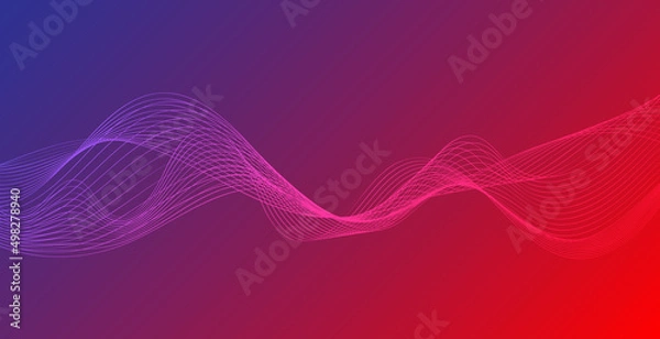 Fototapeta Colorful Wavy Lines Abstract Background. Technology Wallpaper. Vector