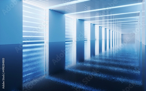 Fototapeta Empty white tunnel, 3d rendering.