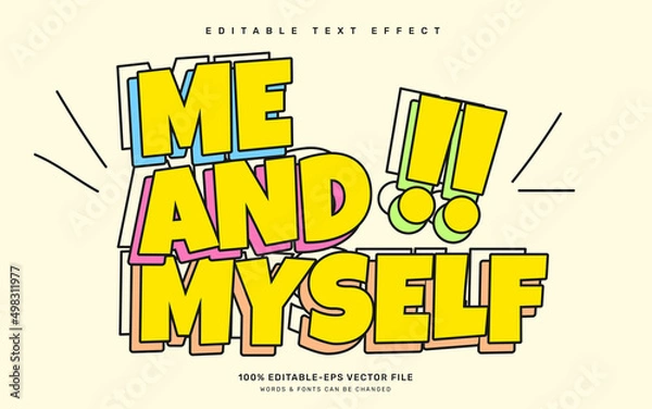 Fototapeta Comic editable text effect template