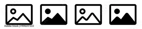 Fototapeta Gallery icon vector set, Photo gallery icon, Image symbol, Picture signs. Isolated. Vector