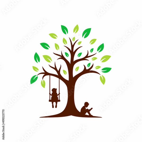 Fototapeta Tree Education Logo template