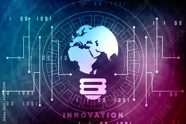 Fototapeta 2d illustration world map abstract background