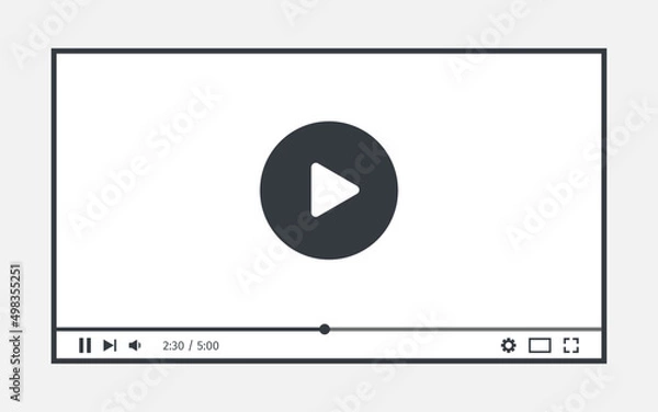 Fototapeta Clean Modern Video player interface.
