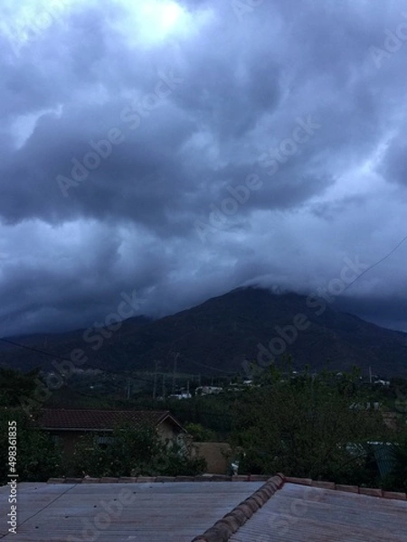 Fototapeta clouds over the river