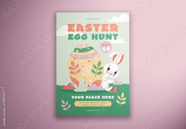 Obraz Easter Egg Hunt Flyer Layout