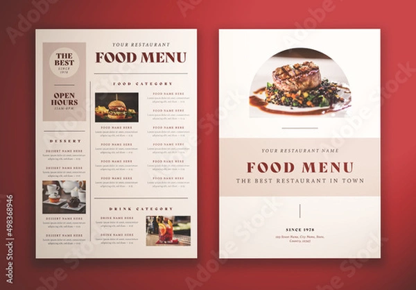 Obraz Simple Food Menu Layout