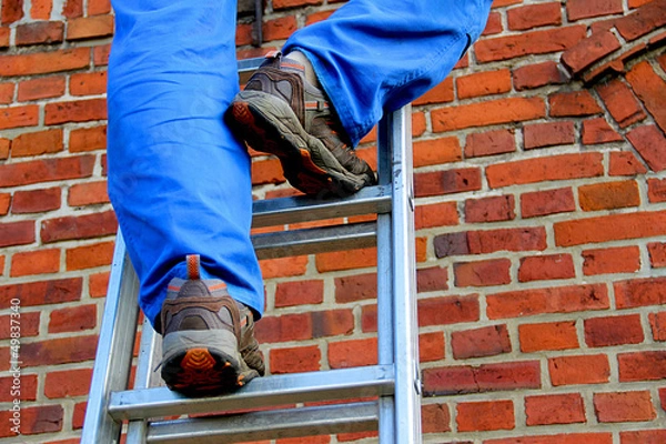 Obraz Arbeiter auf der Leiter