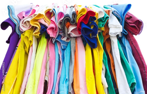 Fototapeta T-shirts with different colors and seam.