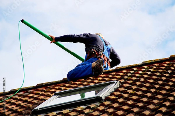 Obraz Arbeiter auf dem Dach