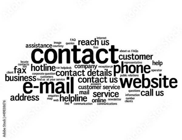 Fototapeta "CONTACT" Tag Cloud (call us details hotline customer service)