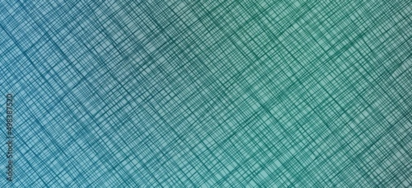 Obraz Blue green background with fabric texture. Space for creative ideas and graphic design. Grunge texture. Checkered background of diagonal colored lines.