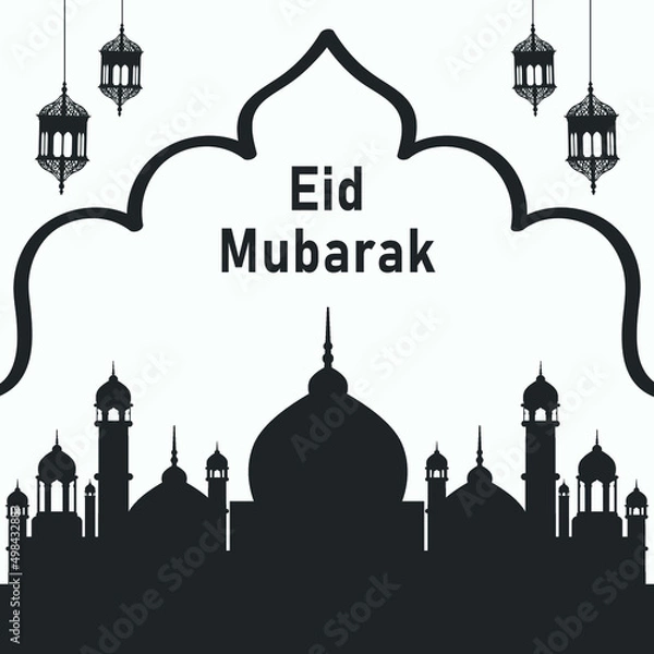 Fototapeta Eid Mubarak post design vector