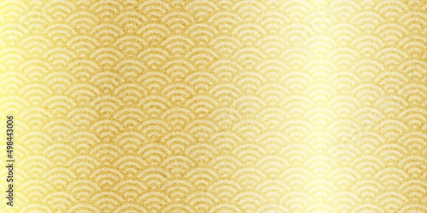 Fototapeta 波　和柄　文様　背景